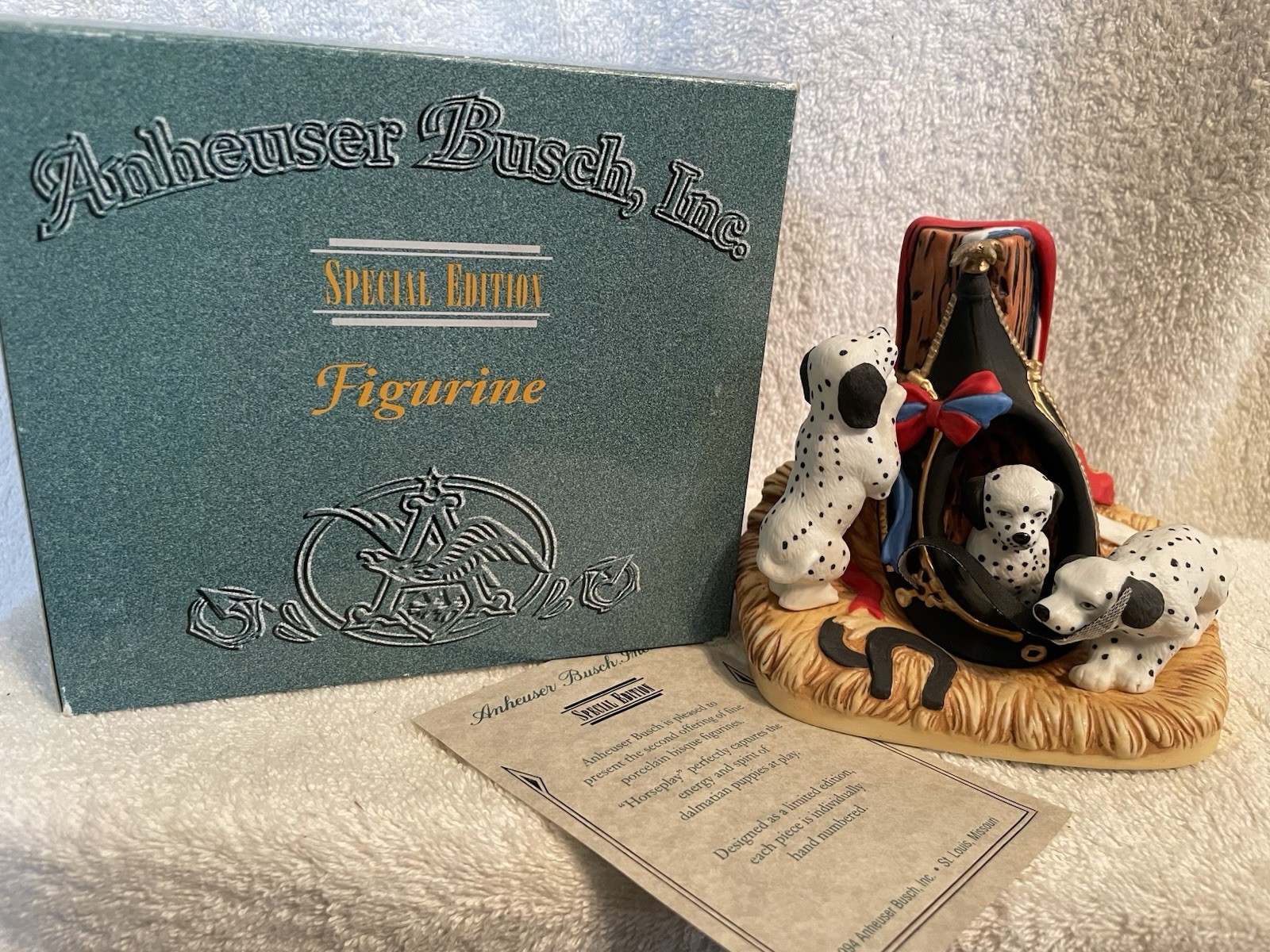 Anheuser Busch Special Edition “Horseplay” Figurine (Dalmatian Puppies At Play)
