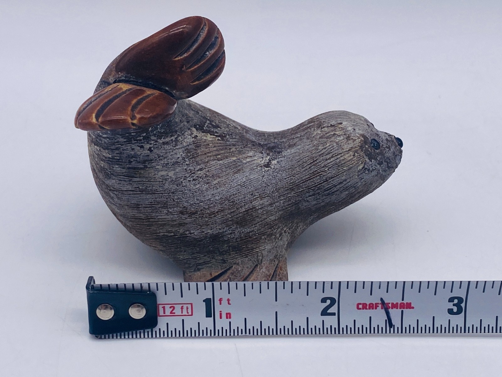 Artesania Rinconada Vintage Signed Baby Seal, Sea Lion Figurine #025, Uruguay