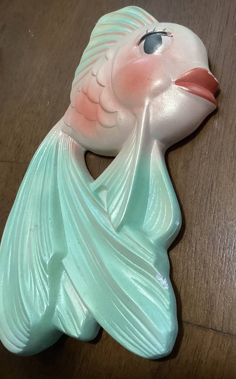 Vintage Anthropomorphic 1964 Miller Studio Chalkware Pastel Fish Wall Art Decor