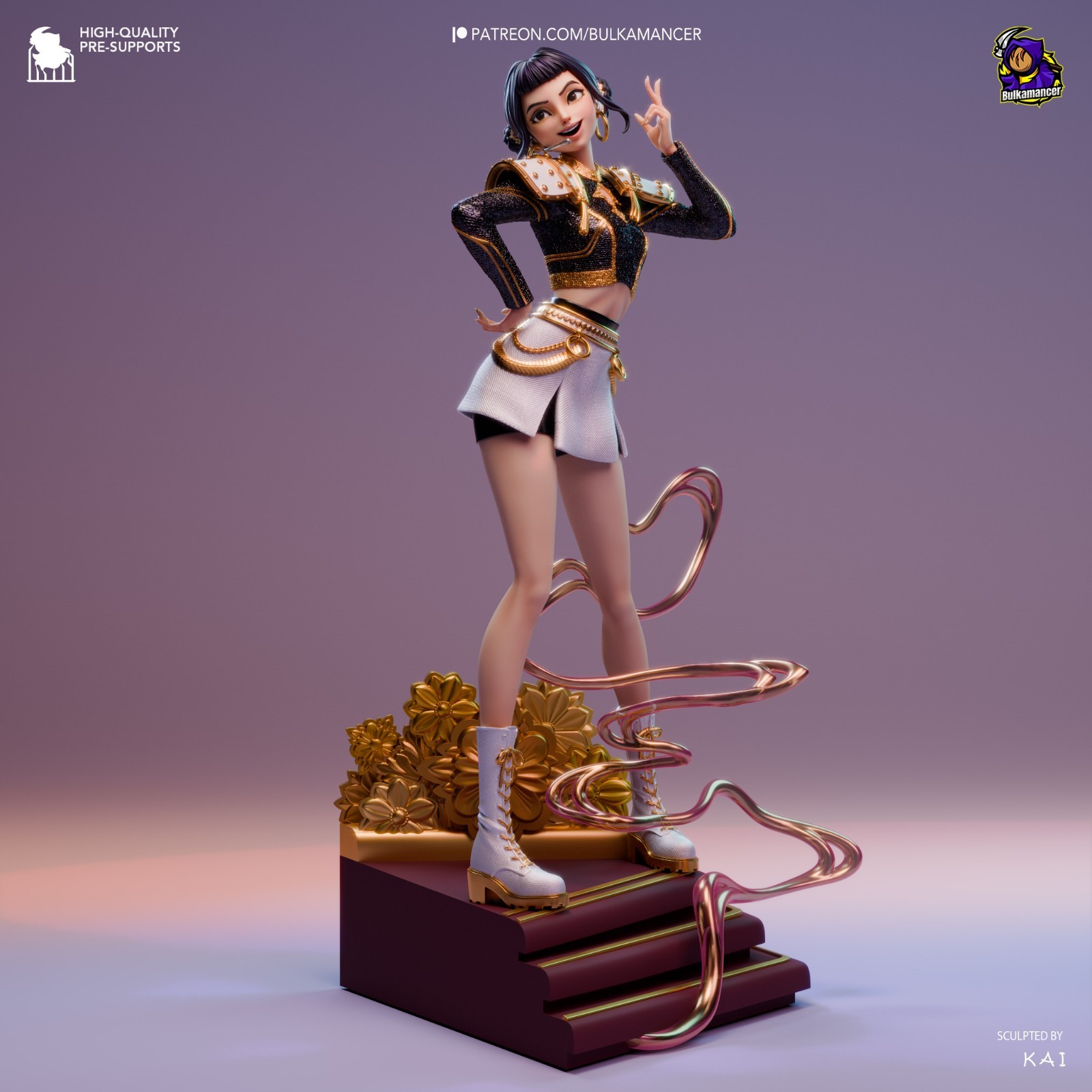Zoey – K-Pop Demon Hunters 1/8 Scale Figure Statue 3D Print Model Kit Unpainted