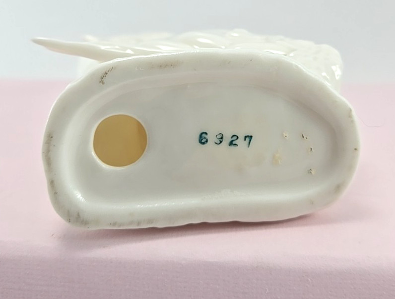Lenwile Ardalt White Angelfish Figurine Vintage Mid-Century Ceramic Decor