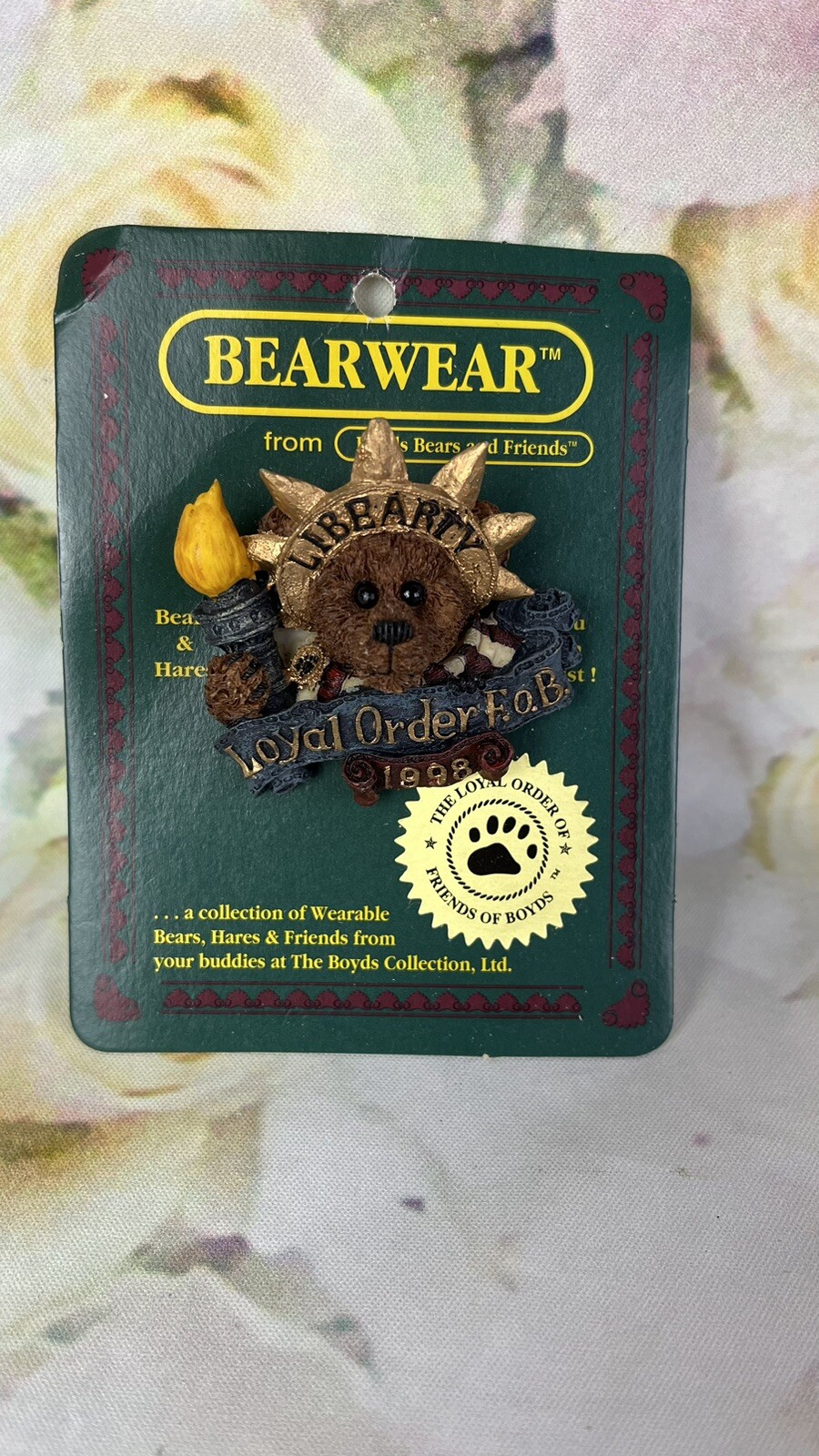 Statue Of Liberty Lapel Pin Boyds Bears & Friends Ms. Libearty Bearwear USA