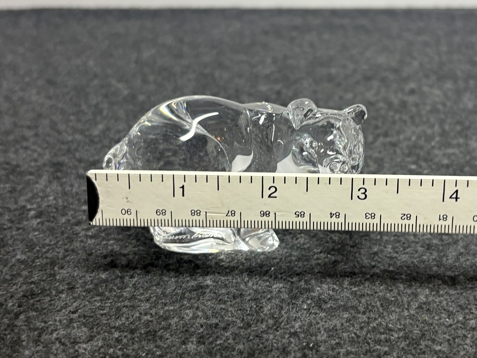 Crystal Pig Figurine Signed Daum France