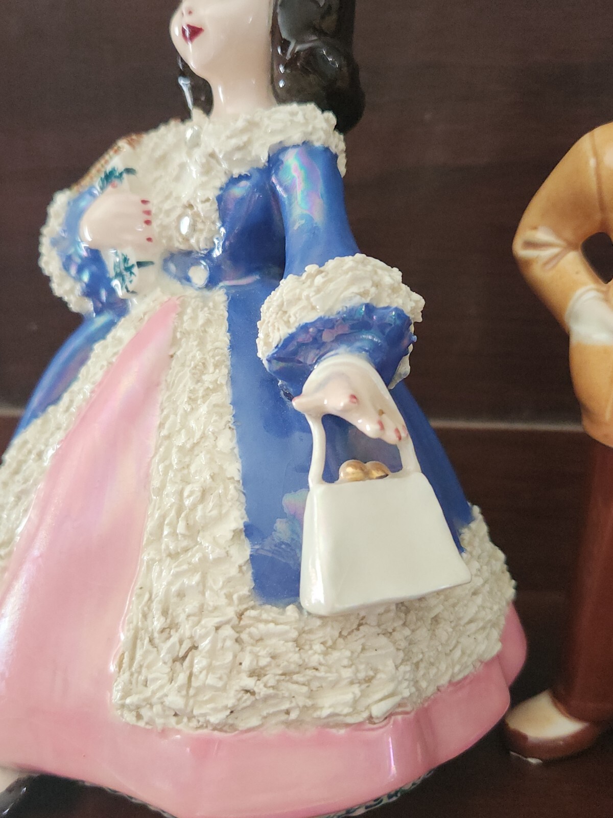 Vintage 1950’s Kitsch Figurines Boy And Girl 7in Holland Mold Ceramics