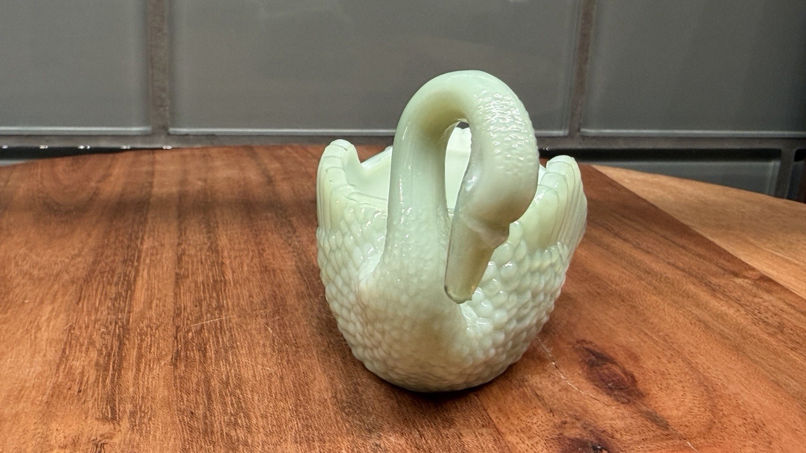Vintage Boyd Glass Swan Open Salt Trinket Dish – Aqua Diamond Glass Collectible
