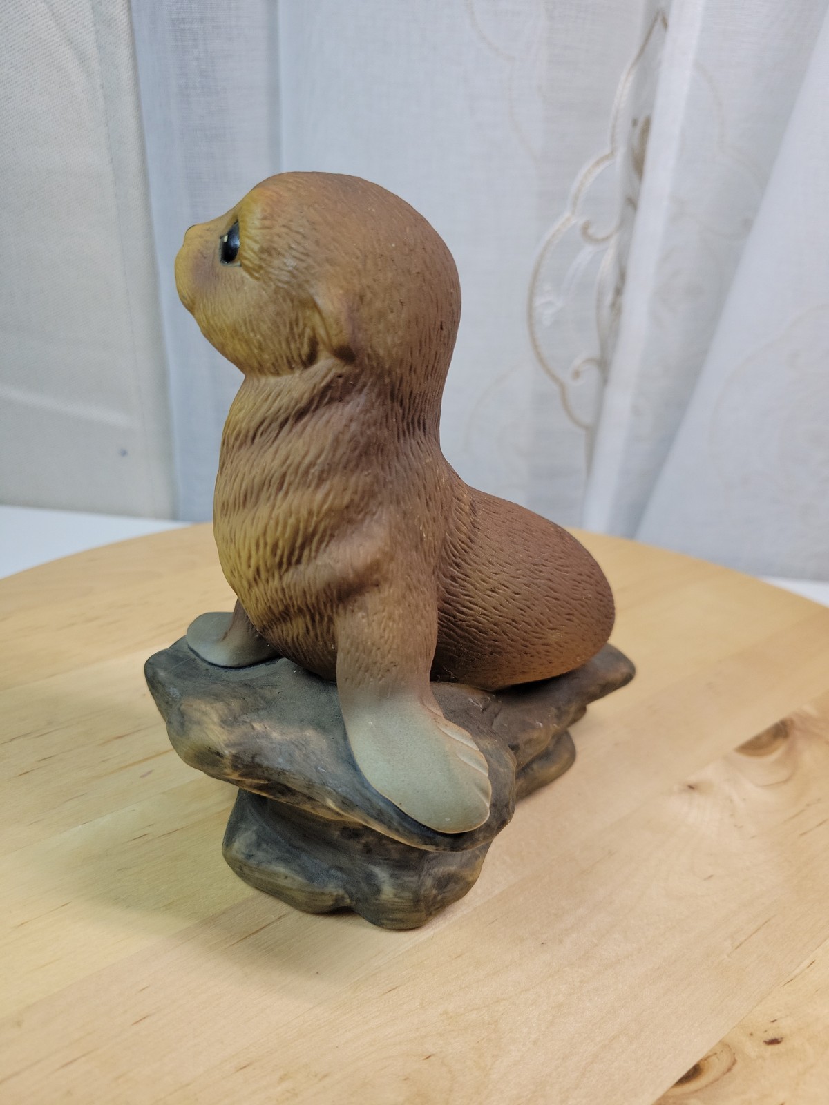 VTG Porcelain Brown Baby Seal Figurine Homco Masterpiece 5″ x 6″