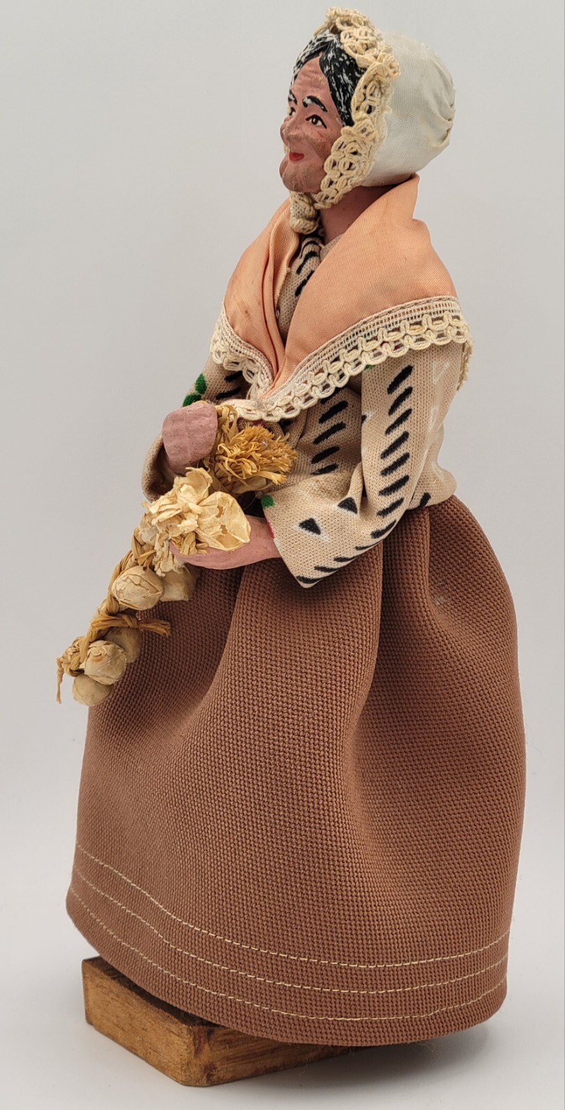 French Santon De Provence Figurine Folk Art Woman 9″ FREE SHIP