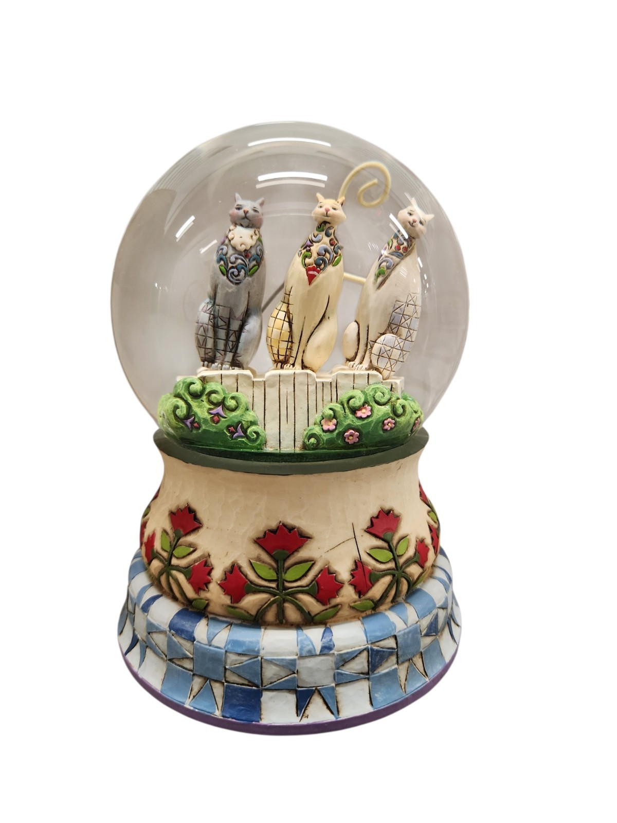 Jim Shore Kittens On The Fenc Musical Snow Globe Let Me Call You Sweetheart 2008