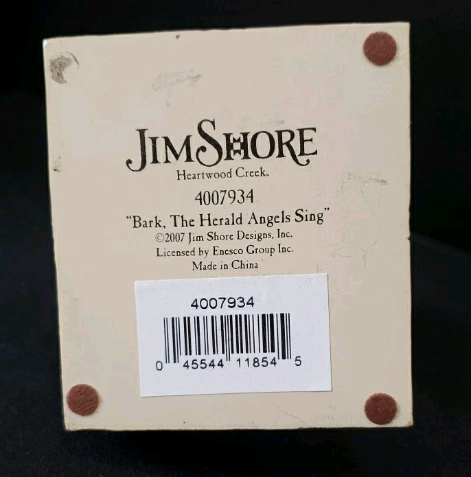 2007 Jim Shore Heartwood Creek “Bark, The Herald Angels Sing” Dog Figurine