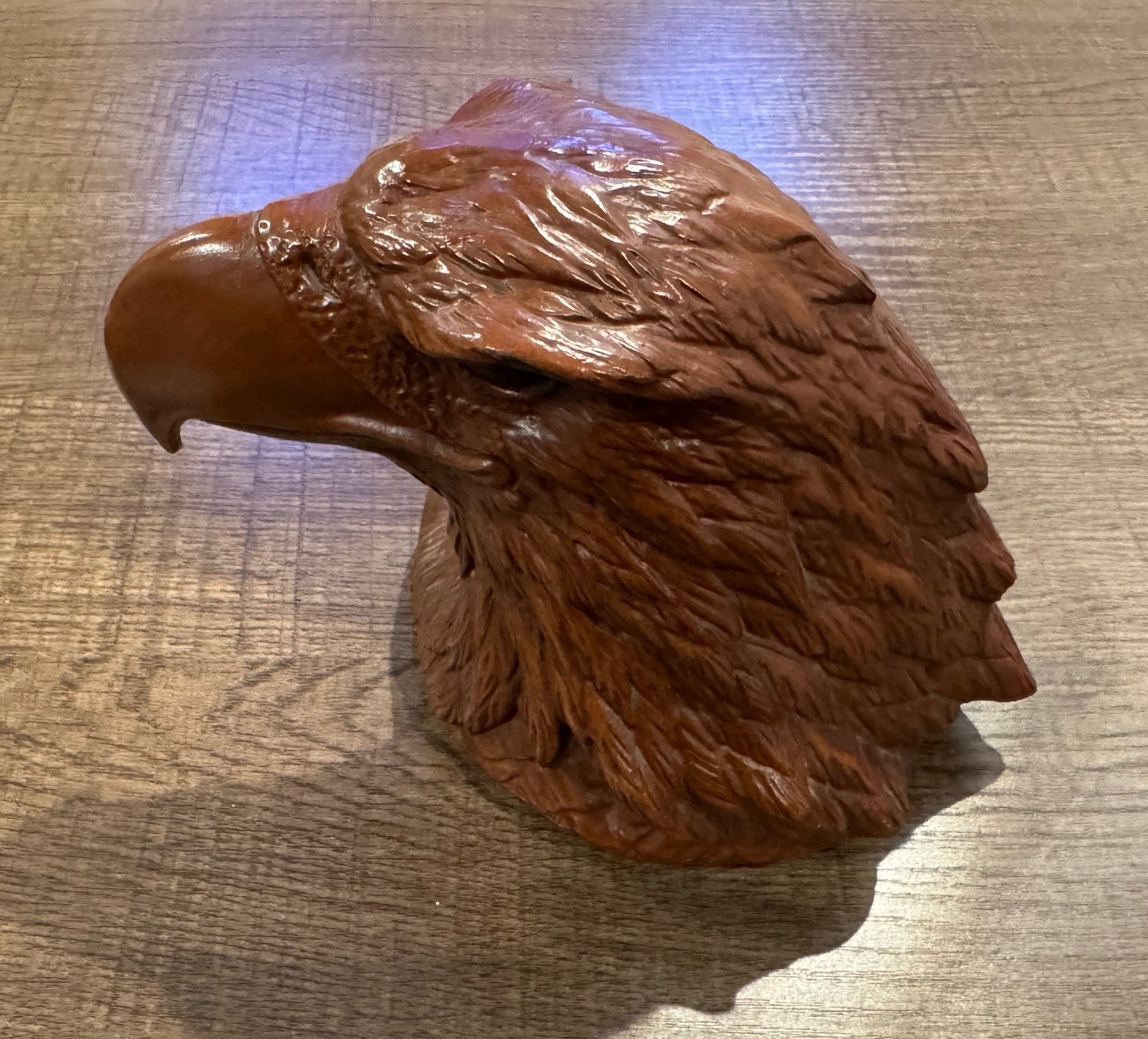 Vtg Red Mill Mfg Eagle Bust Brown Pecan Shell Resin Handcrafted Carving USA