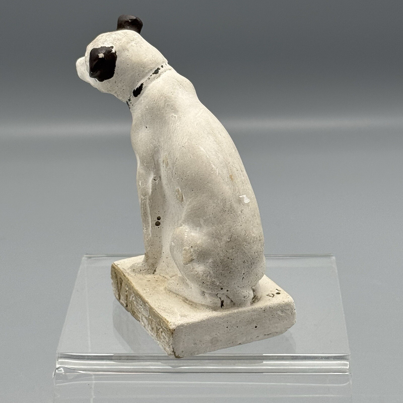 Vtg RCA Nipper Chalkware Dog Figurine Victrola DV Music Collectible Kitsch 4 in