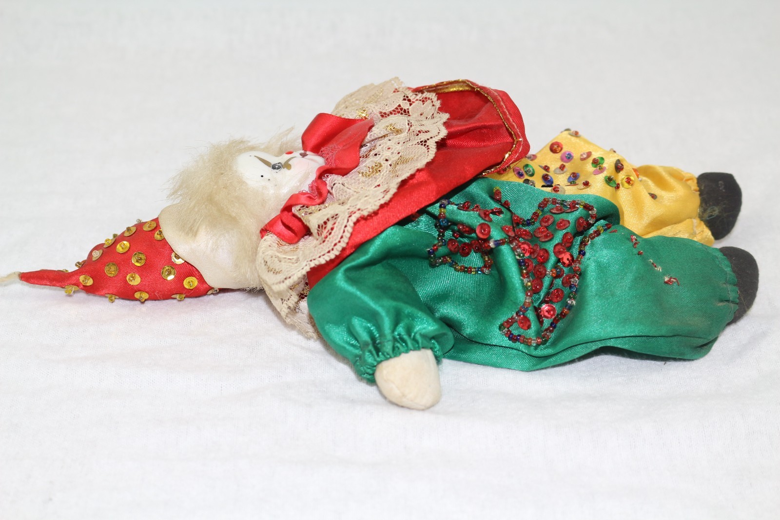 Shanton Porcelain Clown Head Sand filled Doll Figurine 10″ Shelf Sitter