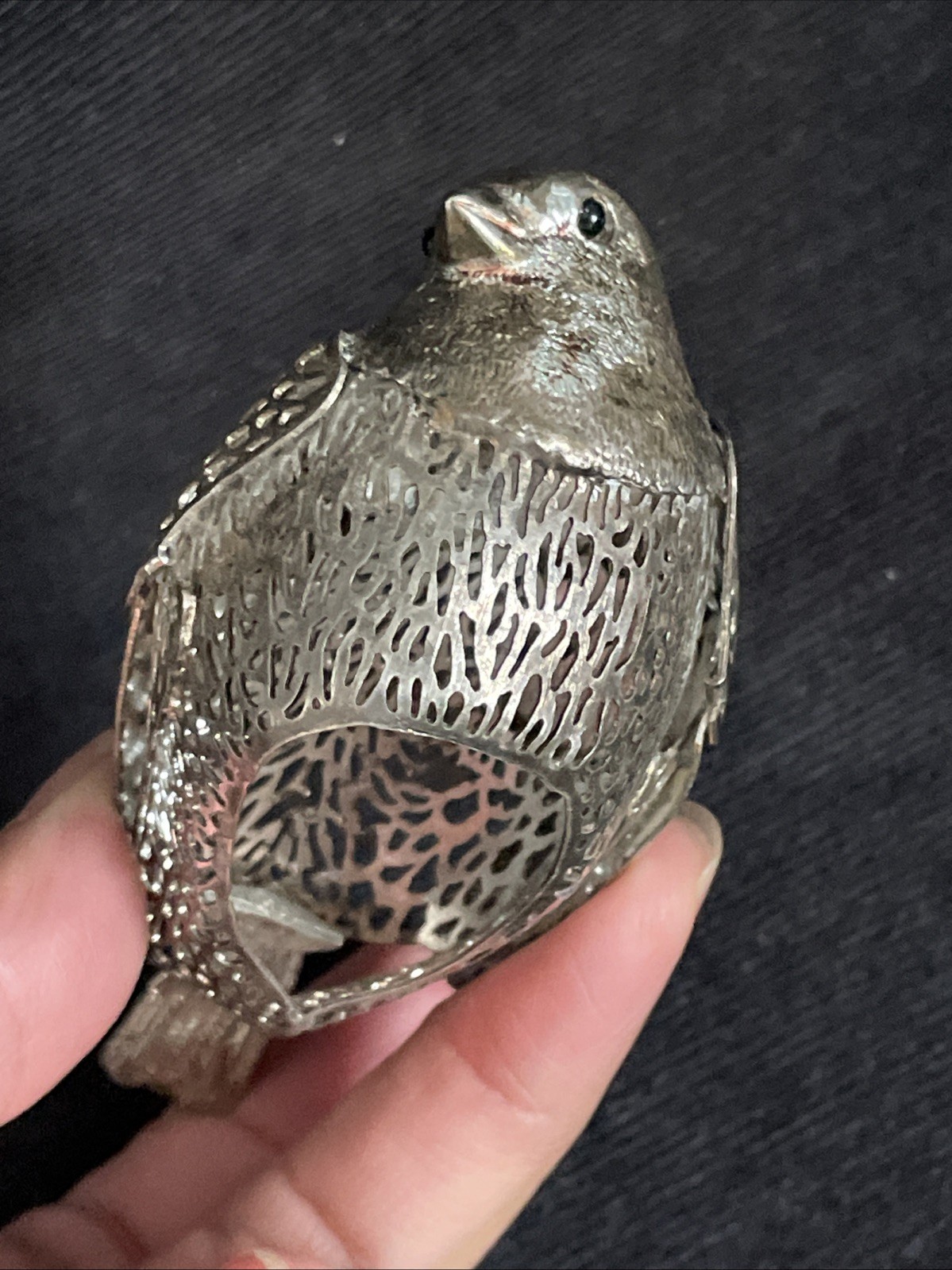 Vintage Christofle France Lumière D’ Argent Silver Plated Sparrow Bird ~Retired