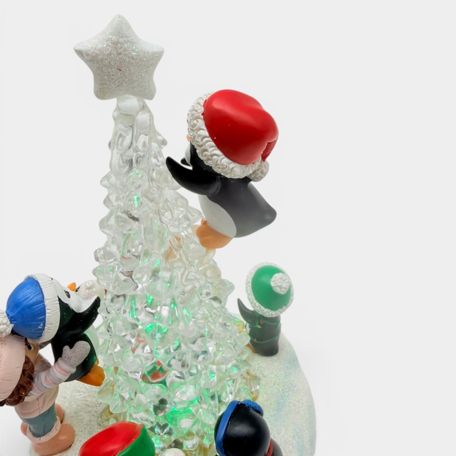 Precious Moments Penguins Decorating Christmas Tree LED 171413 w/ Box