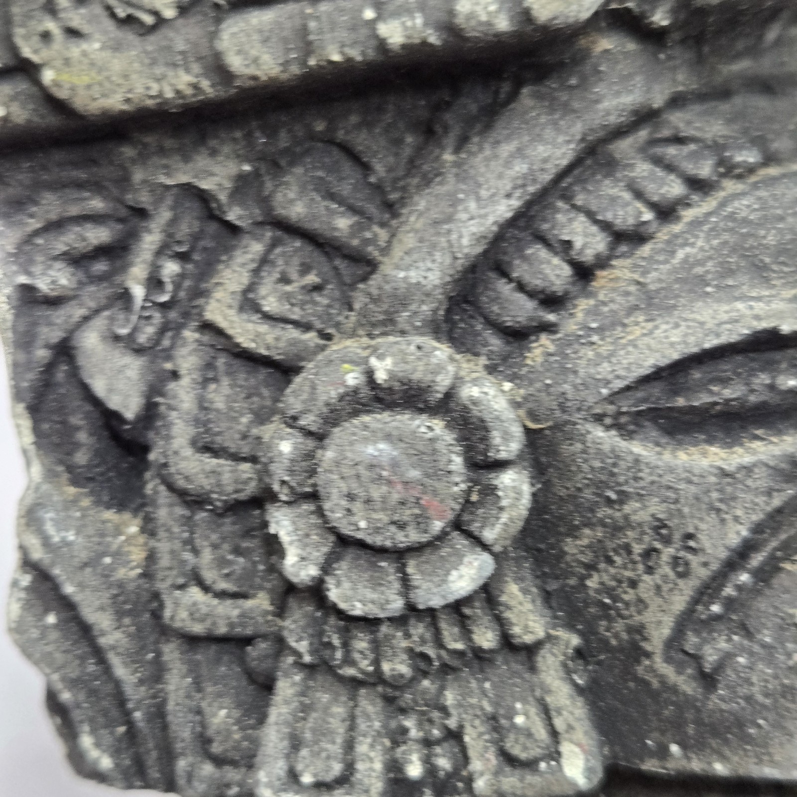 Rare AZTEC MAYAN INCA DEITY STONE/CHALKWARE STATUE TOTEM Black 6.5″H