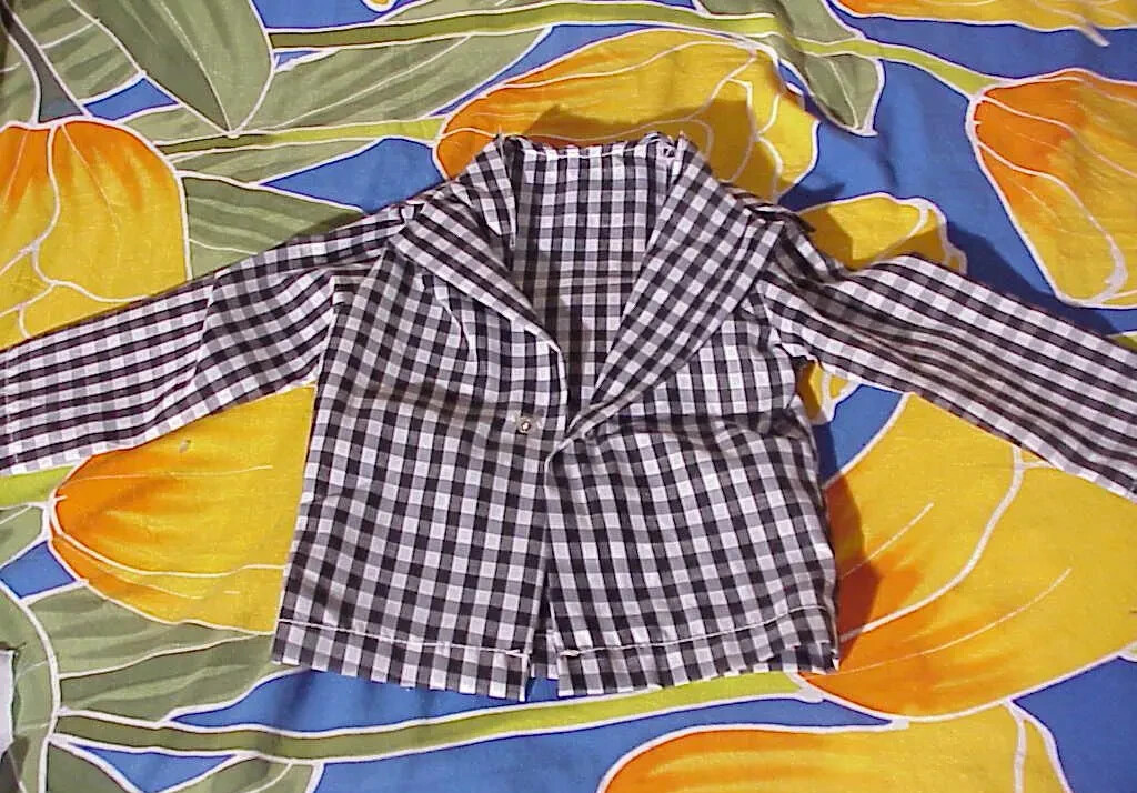 New Old Stock GOLDBERGER Checkered Jacket Only for 30″ Ventriloquist Dummy Doll