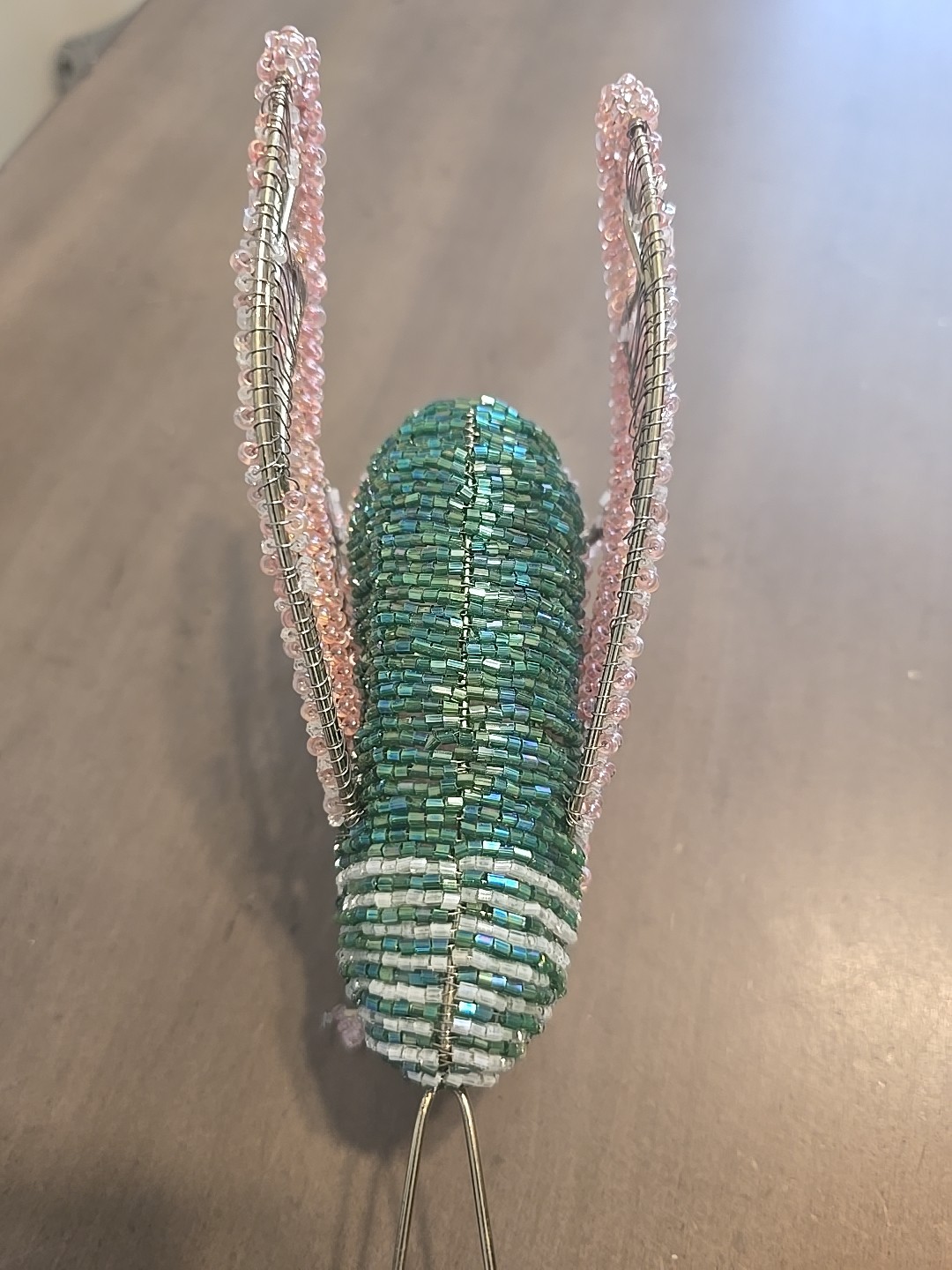 Handmade Wire Wrapped Beaded Insect Cricket Sculpture Figurine