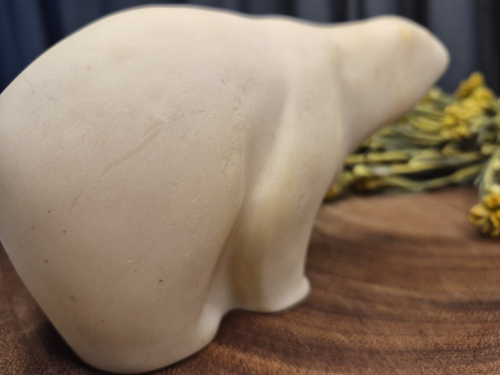 Vintage Composite Resin Polar Bear Figure Statue Sculpture 3″ h heavy