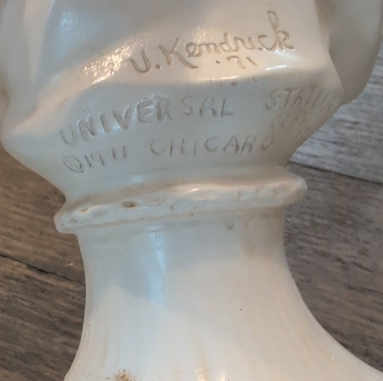 Universal Statuary Corp J. Kendrick 1971 Ceramic “The Music Lesson” Vintage