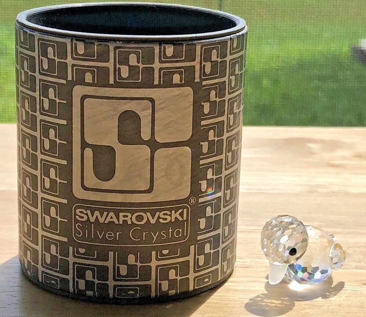 VINTAGE SWAROVSKI SILVER CRYSTAL SWIMMING MINI DUCK 7665NR37 FIGURINE IN BOX