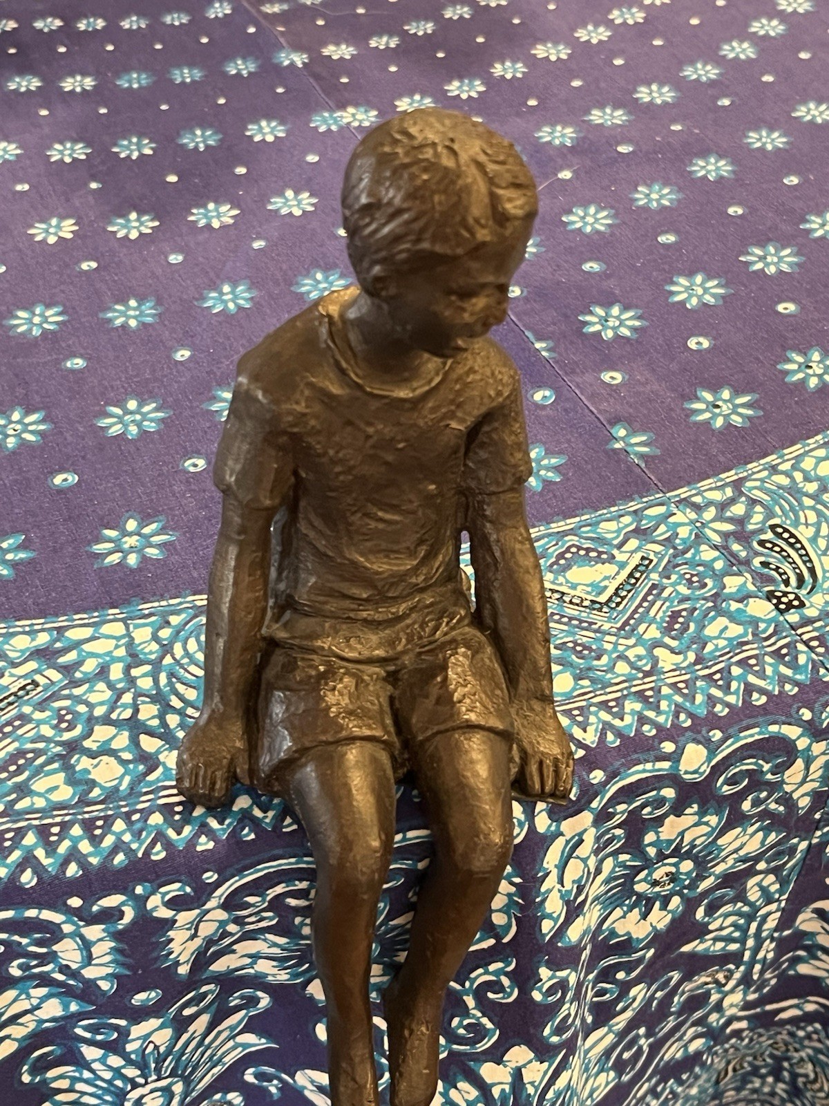Boy Shelf Figurine Sculpture Cyan Design 03041 Iron Oiled Bronze 8.5 Inches
