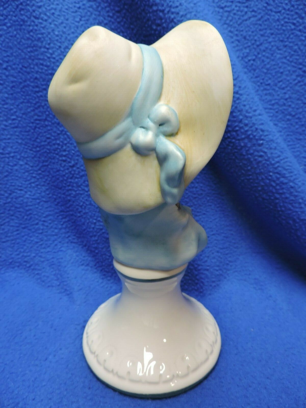 Vintage Ethan Allen Porcelain Bisque Girl Bust Figurine Signed
