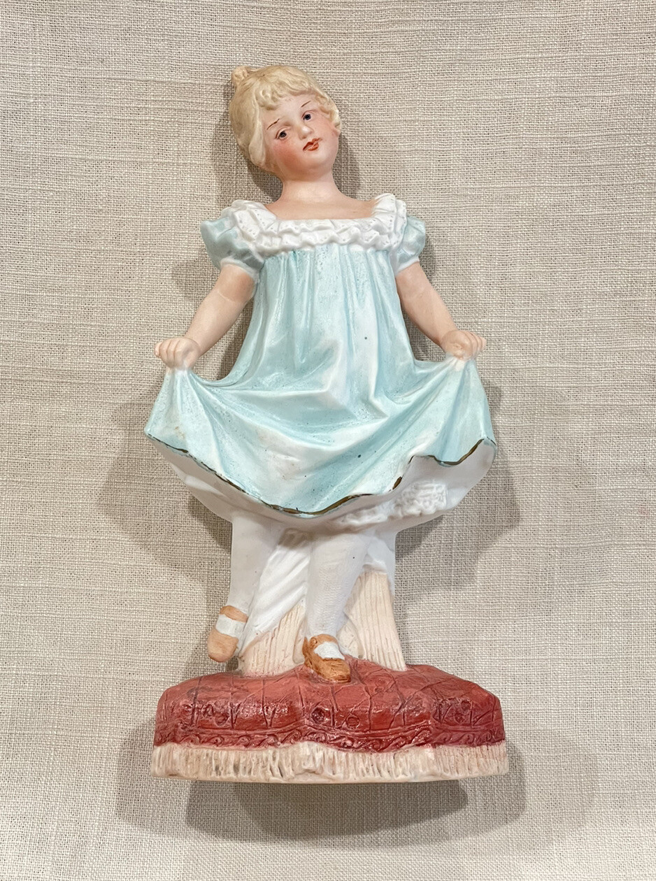 Antique Gebruder Heubach Bisque Porcelain Curtesy Girl Dancing PROTOTYPE