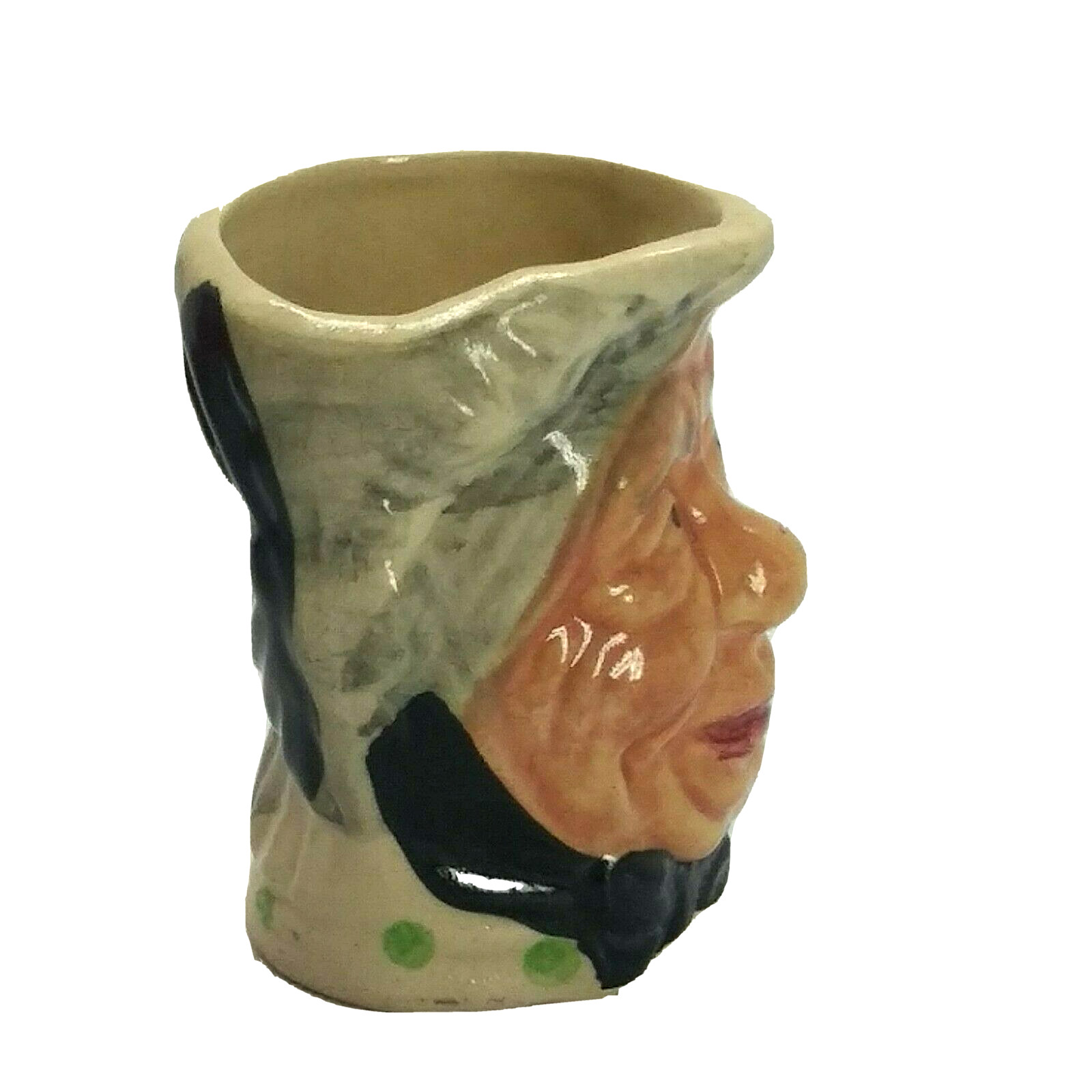 Vintage Small Toby Jug The Old Umbrella Woman Mini Jug 3.25″ Tall Made in Japan