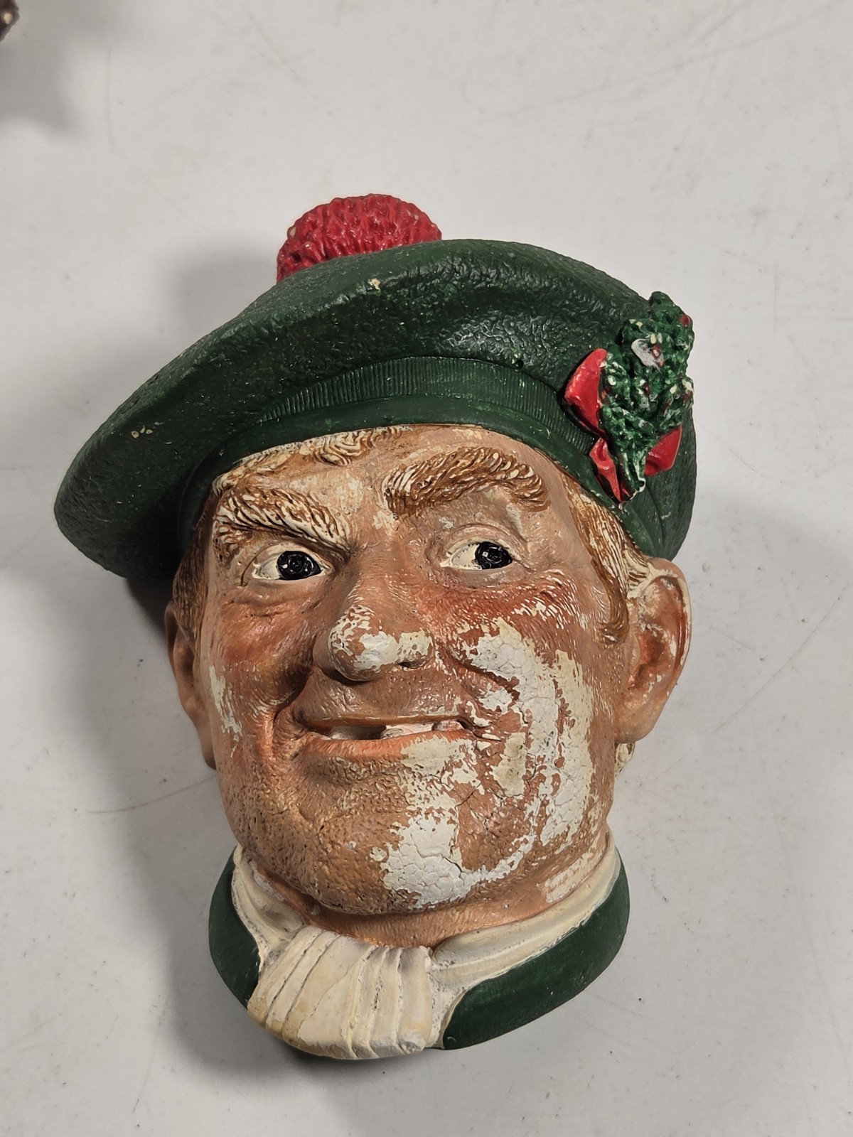 Vintage Lot Of 6 Chalkware Head Hand Painted Read Desc See Pics Some Damage