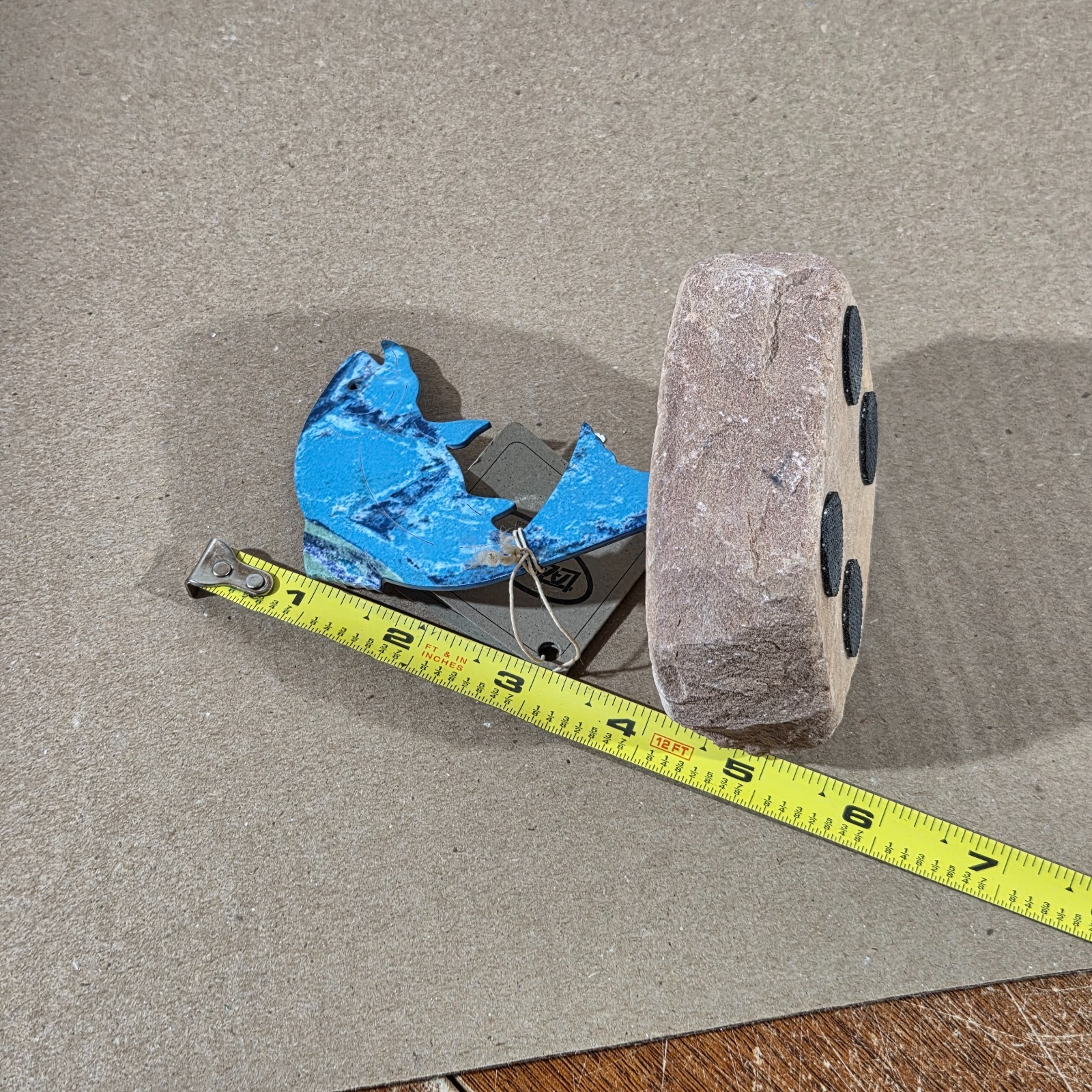 Fish Figure On Sandstone Base Southwestern Home Cabin Decor Metal & Stone