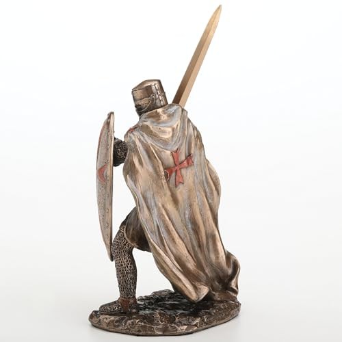 Veronese 7.875″Knights Templar Crusader Sword & Shield Cold Cast Resin Sculpture