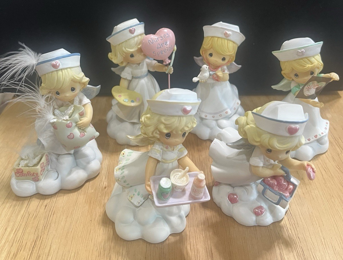 RARE Vintage Nurse Precious Moments Angels of Mercy Collection Set of 6 Figurine