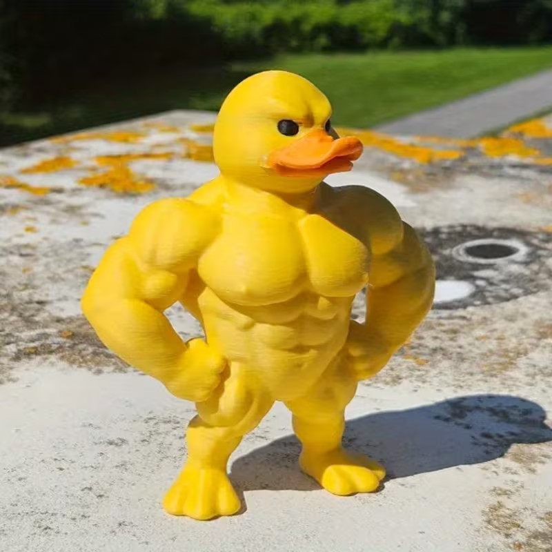 Muscle Duck Collectible Figurine Statue 3D Desktop Shelf Decor Indoor Outdoor
