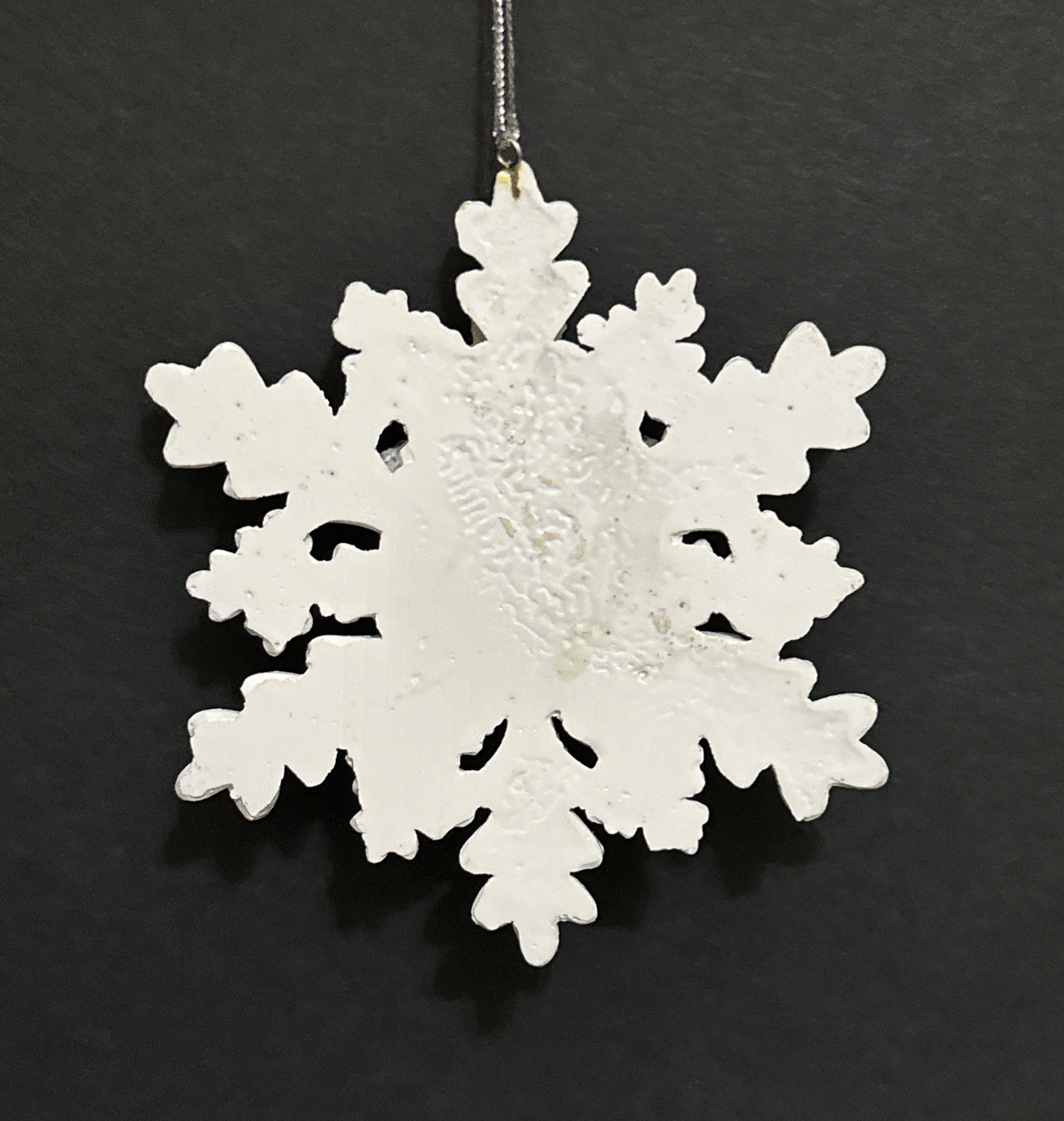 VTG Blue/White 4″ Snowflake Snowman Christmas Ornament w/Blue Knit Cap