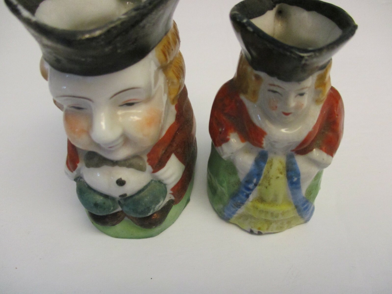OCCUPIED JAPAN FIGURINES SET OF 2 3.25 x 3.25 x 2 INCHES & 3X2X1.5 INCHES