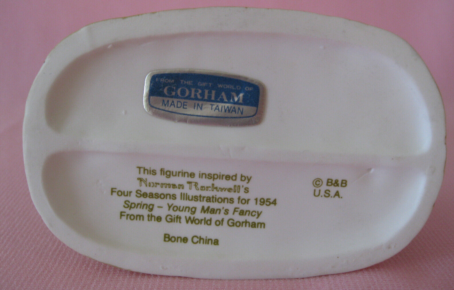 Norman Rockwell Gorham Figurine Four Seasons Spring Young Mans Fancy w/Box