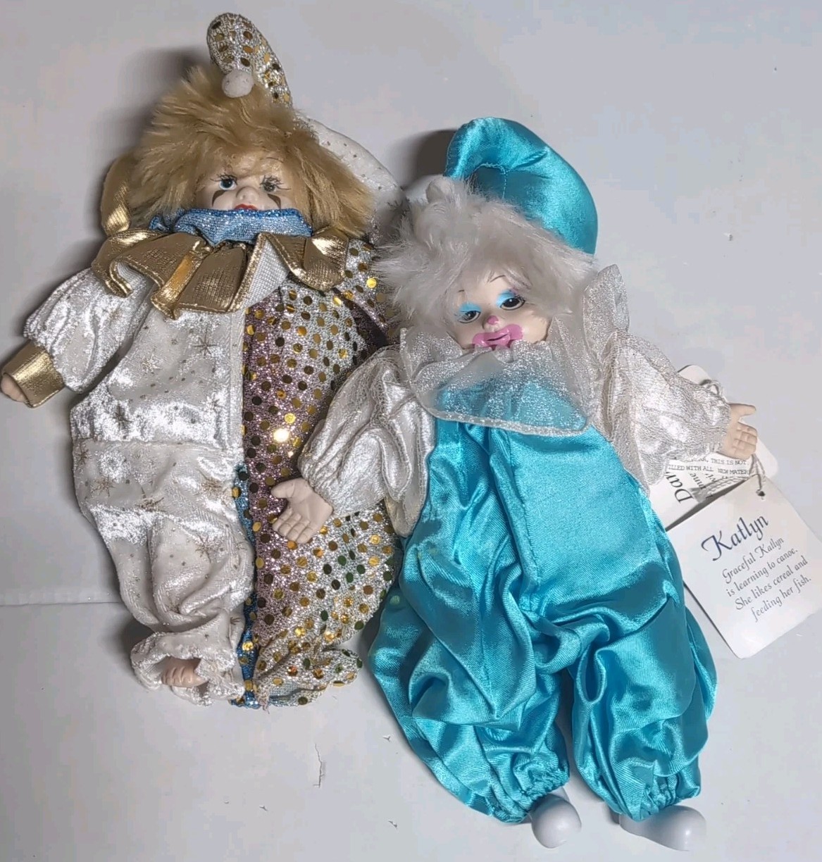 Set Of Vintage Clowns, Granny Core, 8 Inches Tall,Dannette,Katlyn