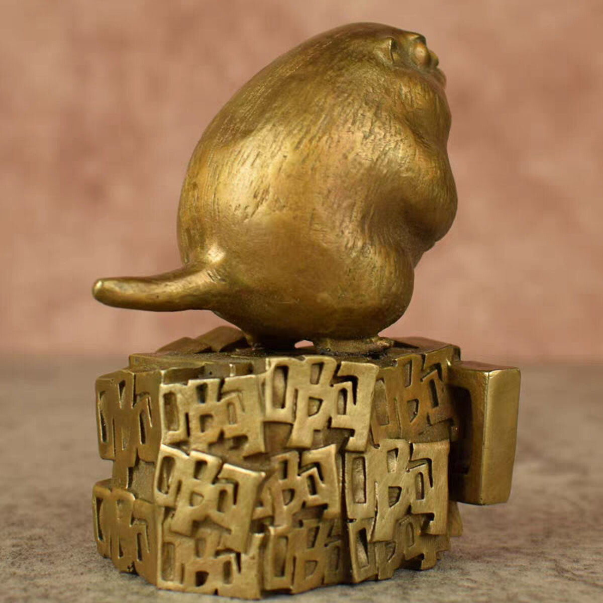Lost Wax Casting Brass Groundhog Sculpture, Art Statue, Collectible Decor, gift