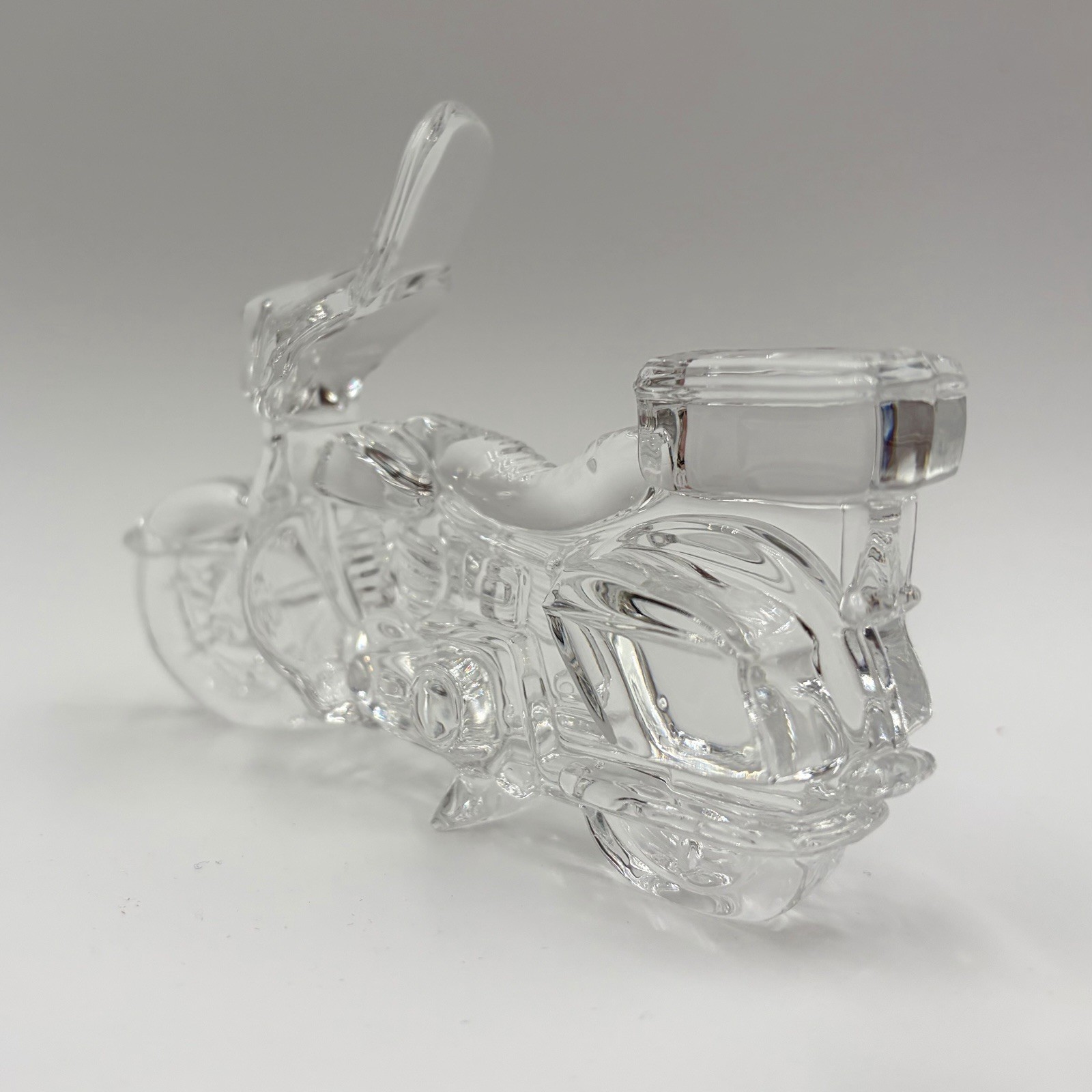 Clear Lead Crystal Motorcycle Figurine