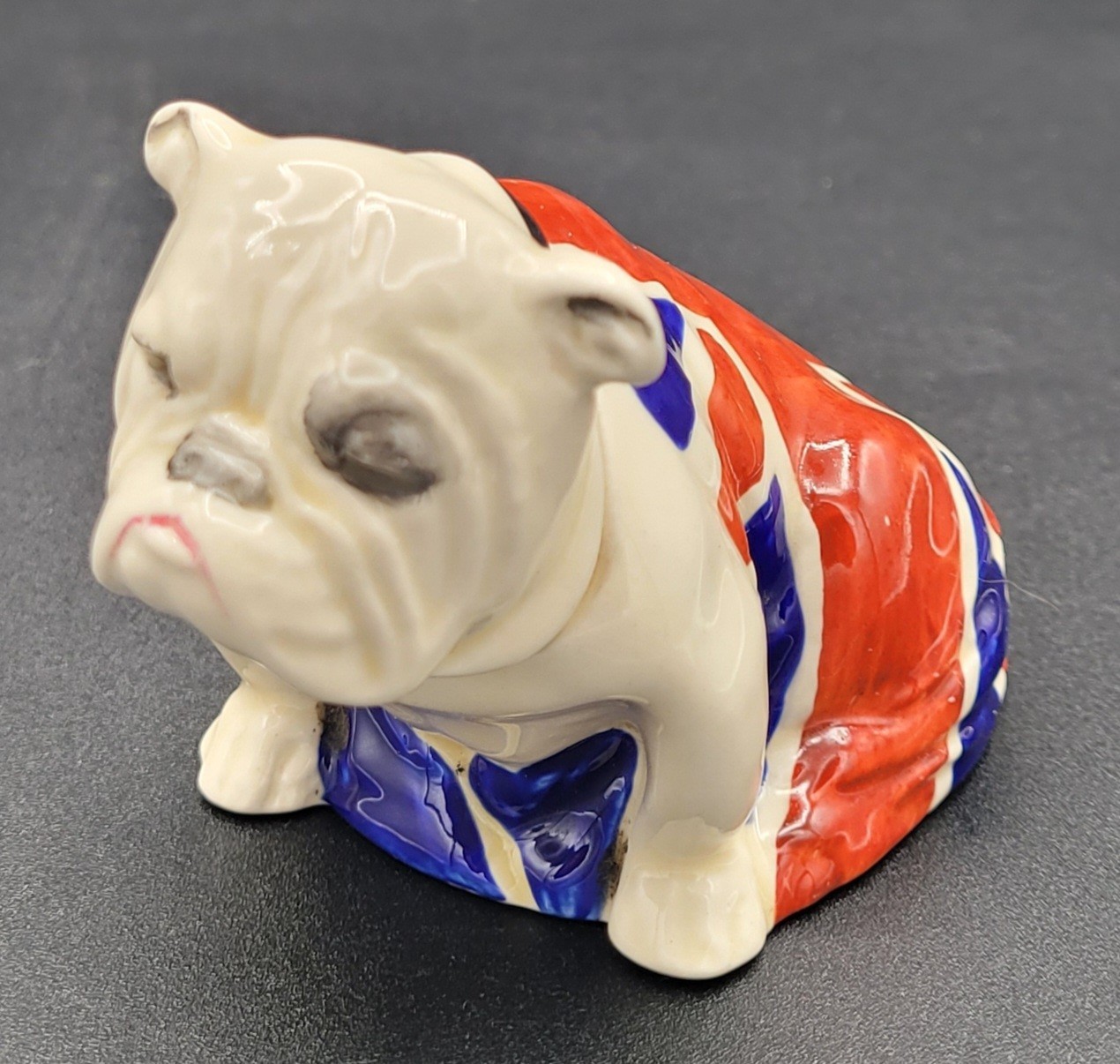 Vintage 1940 Royal Doulton CHURCHILL English Bulldog RN645658 Union Jack Flag