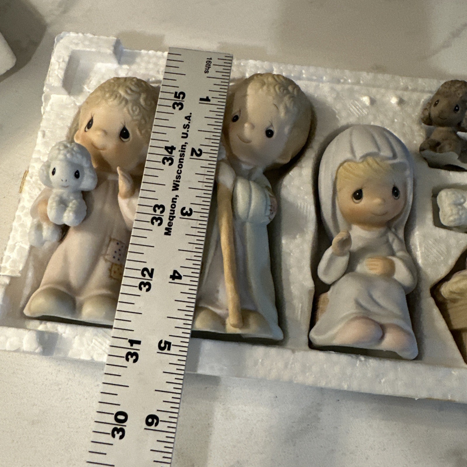 Precious Moments Nativity Set E2800 9 Piece 1979 & Box, Come Let Us Adore Him