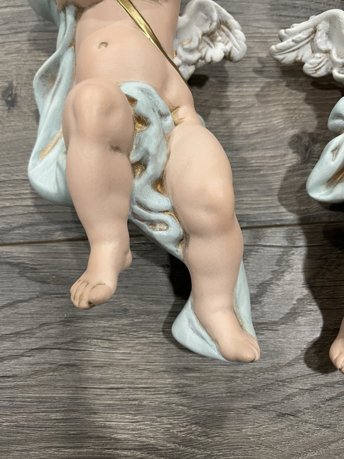 Pair Of Vintage Eleanore Ceramic Victorian Children Angle Figures