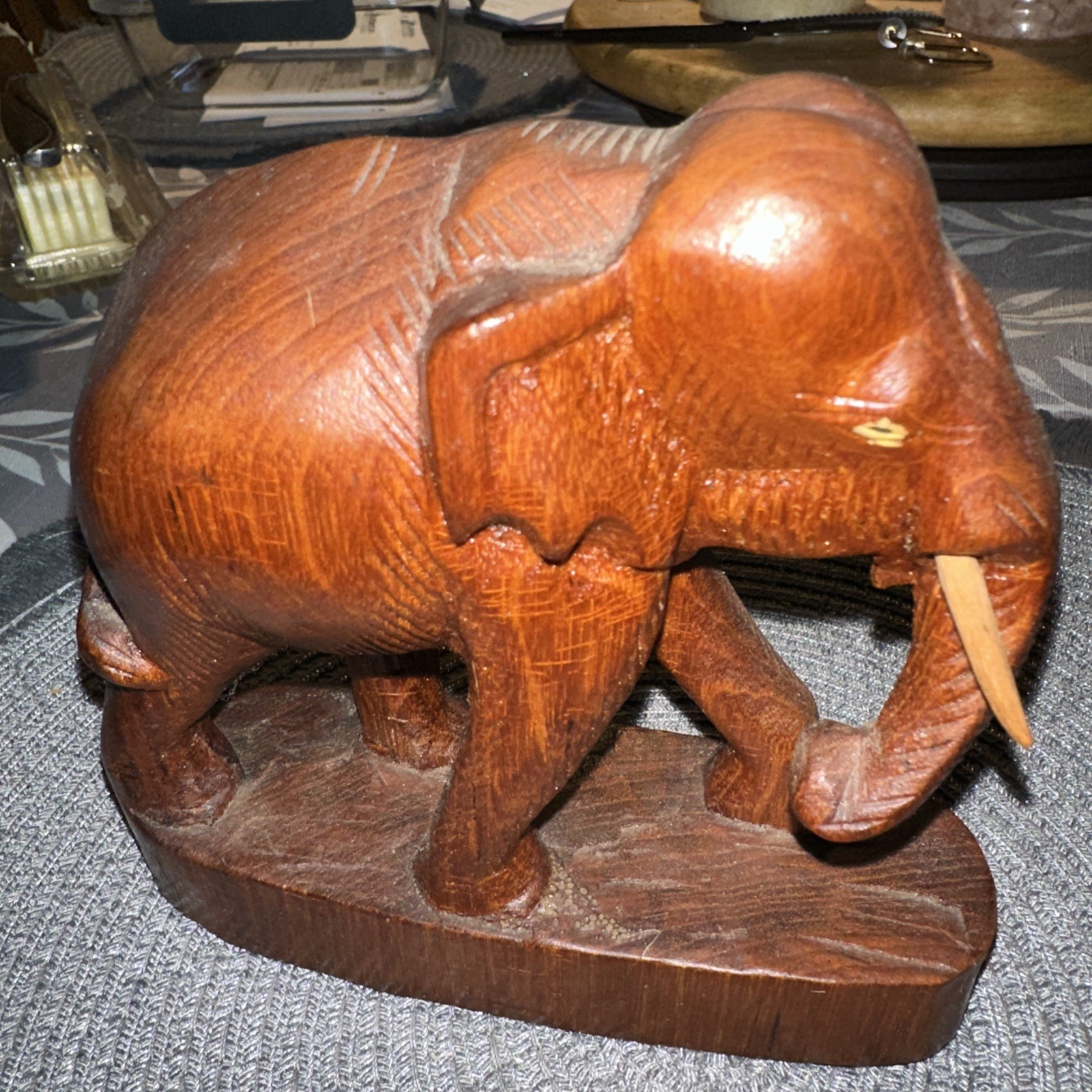Pair of Wooden Elephant Statues 5.50 4.50 Approx