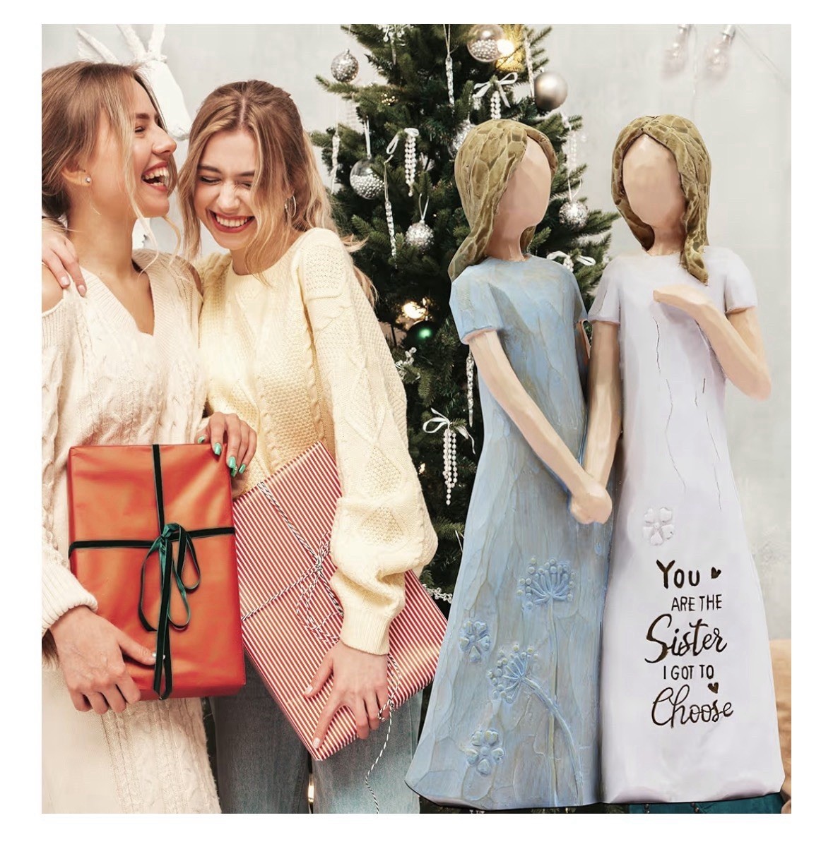 Borlesta Women & Friends Gift “You Are The Sister I Got To Choose” Blue & White