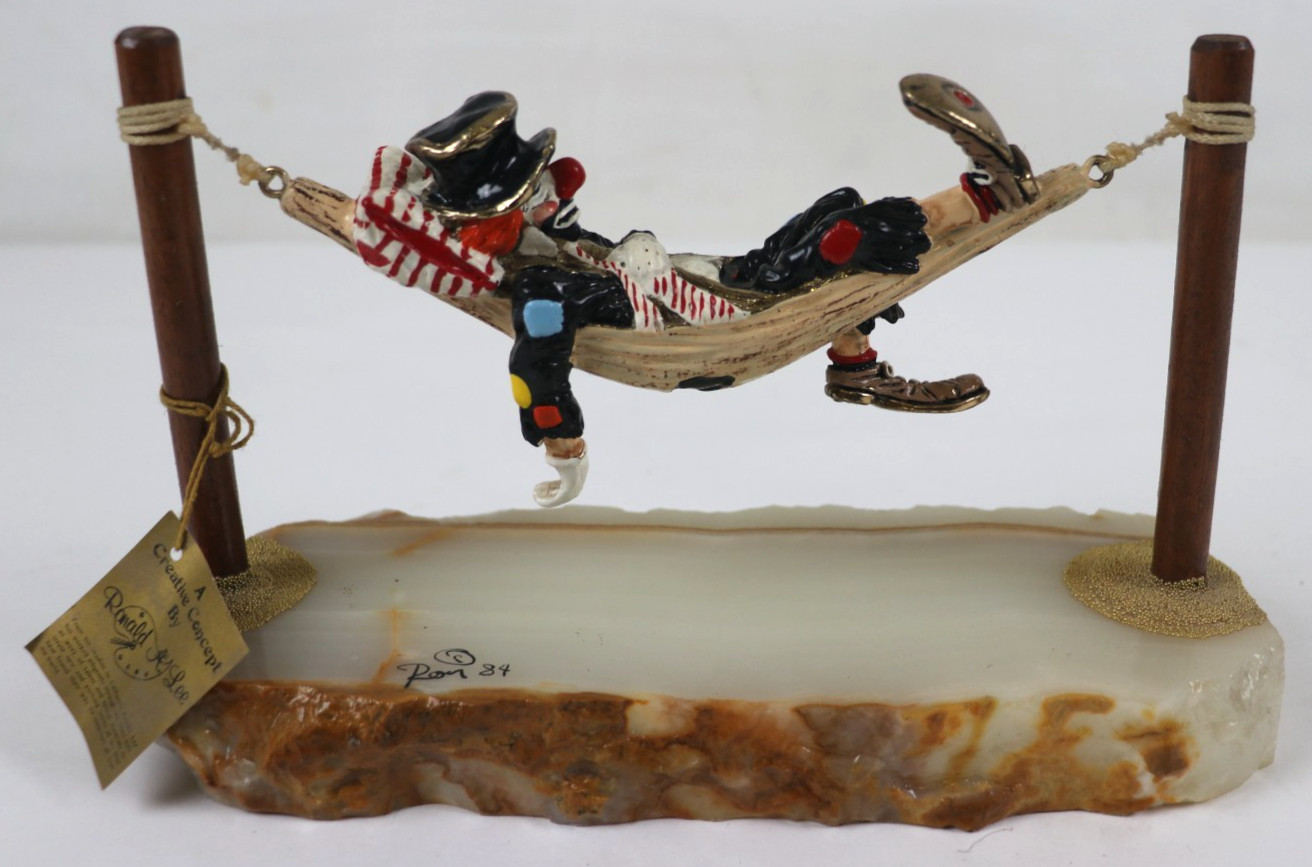 Ron Lee Vintage Signed Hobo Joe Hammock Sculpture 24k 1984