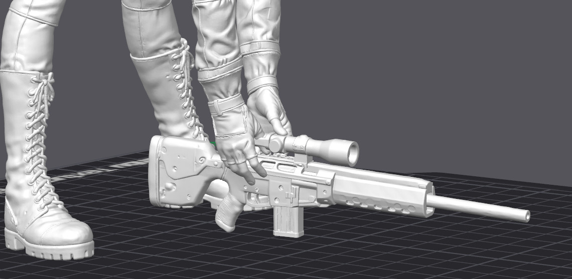 Sniper Wolf Picking Up Sniper Rifle Fan Art Tribute 3D Printed HOTT Paintable!!!