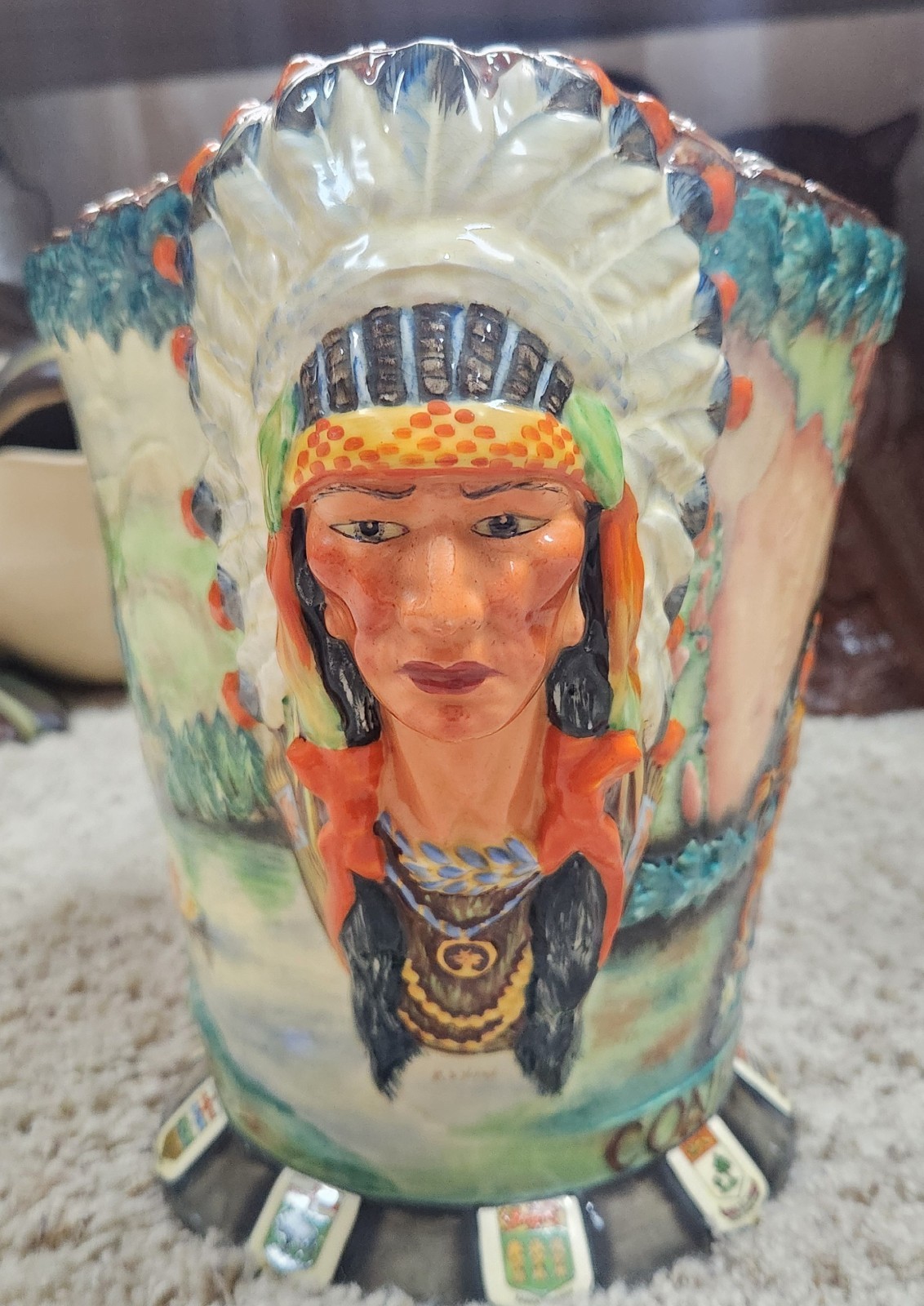 Antique RARE 1937 Carlton Ware CONFEDERATION OF CANADA 9-1/2″ Jug #46 of 350