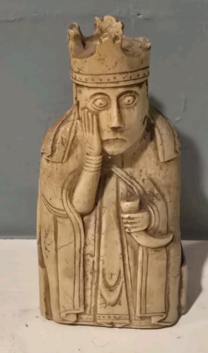 Set of 8 Reproduction Isle of Lewis Chessmen British Museum London England