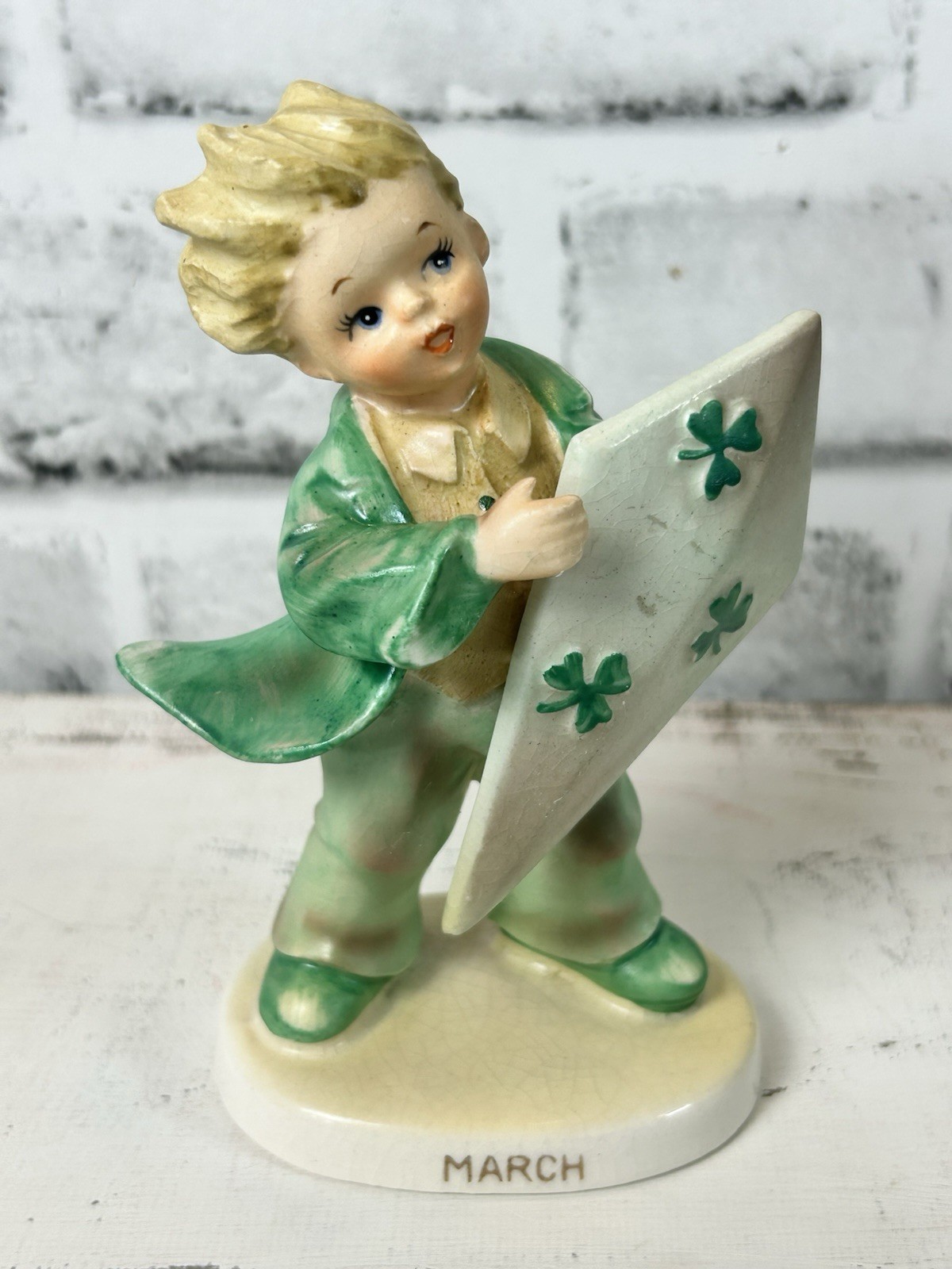 1950s Lefton Ceramic March Birthday St Patrick’s Day Figurine Hard To Find