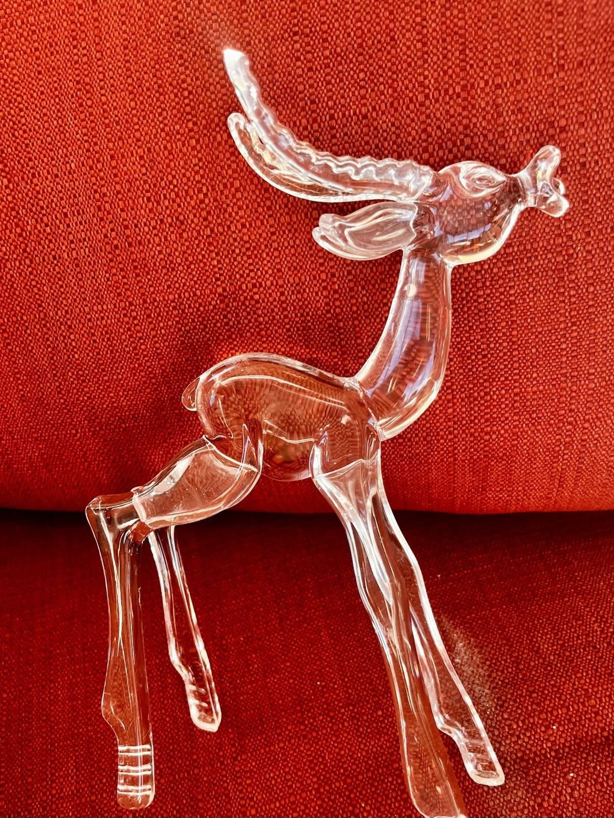 9″ Don Manning Clear Acrylic Lucite Modernistic/Art Deco Deer Figure